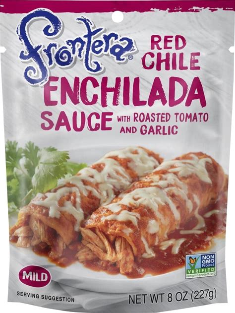 Frontera enchilada sauce - Description. Frontera Enchilada Sauce, Green Chile is an all natural enchilada sauce with roasted tomatillos and garlic and no preservatives. Medium. One bite of enchiladas verdes hooks you forever. Soft corn tortillas rolled around cheese, doused with the luxurious blend of roasted tomatillos, green chiles, garlic and cilantro.